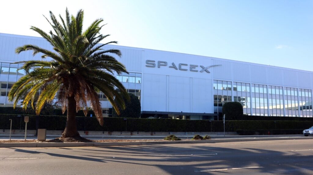 Hawthorne (LA County), California – January 18, 2025: Exterior View of SpaceX Headquarters located at 1 Rocket Road